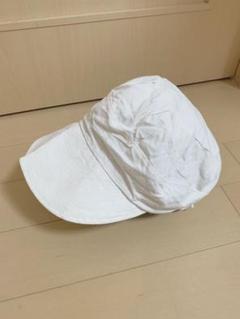 【美品】ホワイト レディース帽子 リボン付き