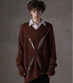 ハ*シ様 【GRANCY】ジップデザイン アシンメトリー ニット GRANCY】ZipDesign Asymmetry Knit / ジップデザイン