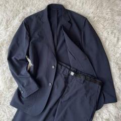 極美品☆無印良品 撥水スーツ セットアップ 洗える ネイビー L/M テーラード