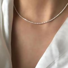 シンプル　シルバー　ネックレス　レディース　ワンポイント　高級感　高見え