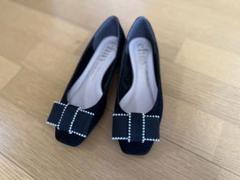 ダイアナ/chayコラボフラットパンプス23.5美品 ダイアナ DIANA フラットパンプス （黒メッシュ） -靴