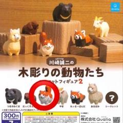 犬　猫　木彫り5体　置物 犬猫木彫り5体置物