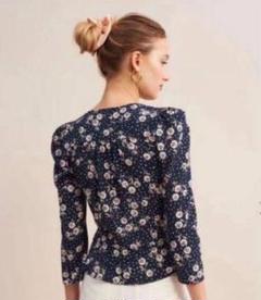 極美品♪ルージュパリス◆Rouje paris 花柄ブラウス フラワー　lENA 美品】Rouje PARIS ルージュ 花柄 半袖 ブラウス 36 イエナ