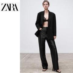 ZARA ストレートフィットフェイクレザーブレザー