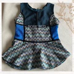 ROSE BUD 総柄サマーニットノースリーブカットソー 派手 ローズバッド