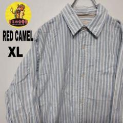 USA古着 RedCamel　長袖ボタンシャツXL　ホワイトライトブルー