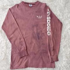 【希少】80s USA製 adidas トレフォイル ロンT 袖プリント
