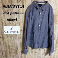 【816】NAUTICAノーティカ　ドッド柄シャツ