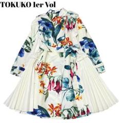 未使用 タグ付き TOKUKO 1er Vol トレンチコート 花柄 プリント 未使用 タグ付き TOKUKO 1er Vol トレンチコート 花柄 プリント