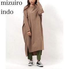mizuiroind 2wayストレッチクルーネックロングワンピース　ブラウン