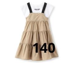 美品中古　24ss アナスイミニ　短丈Tシャツ　ワンピース　ベージュ　140 美品中古 24ss アナスイミニ 短丈Tシャツ ワンピース ベージュ