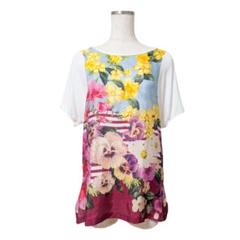 美品　Blugirl Blumarine ブルーガール　シルク　ブラウス　半袖 Blugirl - blugirl ブルガール ブルマリン シルク レオパード