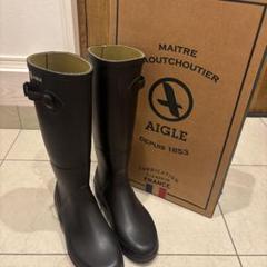 【美品】AIGLE（イーグル） ロング レインブーツ 37 ブラック 楽天市場】エーグル レディース レインブーツ 長靴 AIGLE ロング