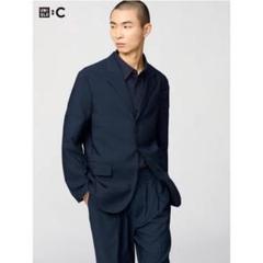 【中古】ユニクロC 感動ジャケット、感動タックパンツ 上下Mサイズ ネイビー UNIQLO C 感動ジャケット 感動タックパンツ セット売り 上下L
