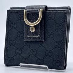 極美品✨ GUCCI グッチ 2つ折り財布 GG キャンバス ブラック