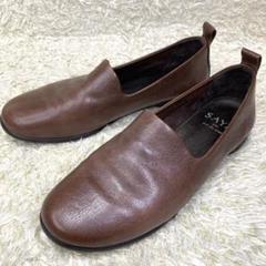 美品』SAYA サヤ ソフトオペラシューズ レザースリッポン 革靴