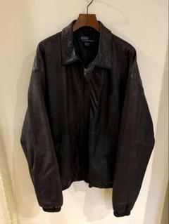 激レア！90sポロラルフローレン レザージャケット マークなし ポニーなし XL 希少 ポニー無し 90s POLO ラルフローレン レザージャケット XL