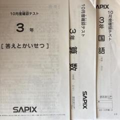 SAPIX（サピックス） 3年10月マンスリー確認テスト　問題と解説