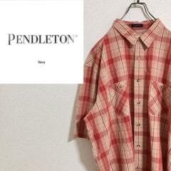 【人気】PENDLETONペンドルトン　襟付き　半袖シャツ　チェック　赤　XXL