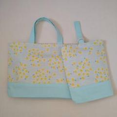 【最終値下げ】ハンドメイド 花束 レッスンバッグ&上履き入れの2点セット①