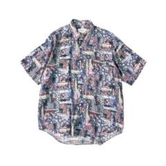 7SM4 日本製　総柄　半袖シャツ　個性的　ヴィンテージ　古着used