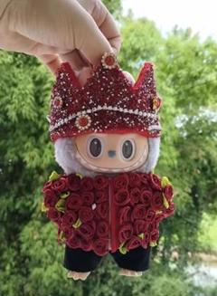 アニメ風ぬいぐるみ 赤い花の衣装
