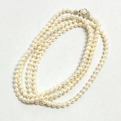 ロング パールネックレス 本真珠 ホワイトパール 120cm (S117) パール ネックレス ロング 120cm 真珠 淡水パール ロング