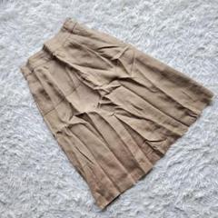 【クチーナ】 (40) ロングリネン台形スカート パッチワーク ラメ ゴールド