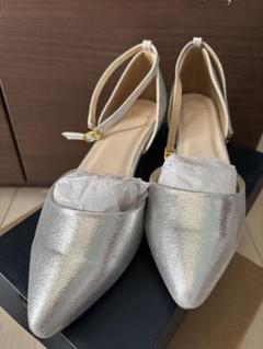 menue メヌエ　シルバー パンプス　ローヒール　25.5 LL