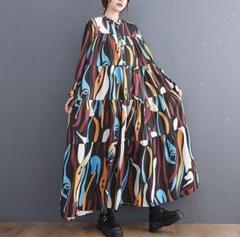 大きいサイズ レディース 秋冬 ロング　ワンピース　シャツ　新品 長袖　春