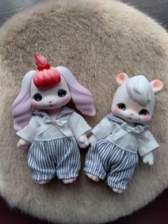 白×ピンク ベビーワンピースセット cocoriang kumukuku ドール服