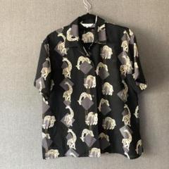 90s 開襟シャツ アロハシャツ キリン 古着 ヴィンテージ シースルー