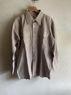 40s indian レーヨン　ギャバジン　長袖シャツ　ベージュ　ビンテージ