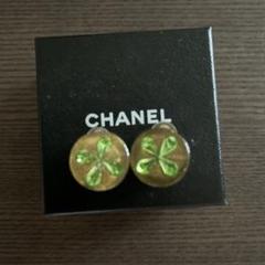 CHANEL ゴールド グリーン フラワー イヤリング