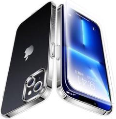 iPhone14Plus 用 ケース クリア マット感 フィルム 2枚付き