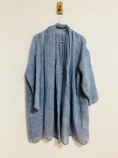 中川政七商店　麻のかや織ローブ　浅縹　ライトブルー　麻100% 夏物セール 中川政七商店 麻のかや織ローブ 浅縹 ライトブルー 麻100