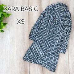 ZARA BASIC スキッパーチュニックブラウス　幾何学柄　XS