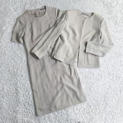 セオリーリュクス セットアップ ノーカラージャケット ワンピース グレージュ M