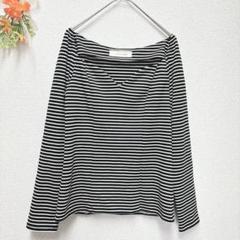 Snidel スナイデル　ボーダー　カットソー　長袖　ロングTシャツ　Vネック
