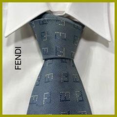TG2628 FENDI ズッカ柄 ジャガード シルク ネクタイ イタリア製