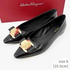 近年モデル【美品】 フェラガモ パンプス フラット バレリーナ ニューヴァラ 黒