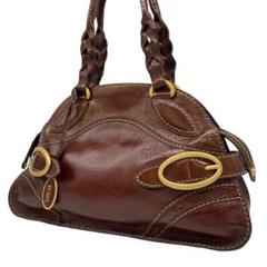 ✨美品✨トッズ　Dバッグ　ミニボストンバッグ　ハンドバッグ　レザー　ブラウン アウトレット特価☆【トッズ】MINI D-STYLING BAG 斜めかけか
