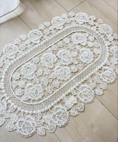 ドイリー1173❤️クラシック花園大判ドイリー✨50cm こんばんは。シンプルかわいいお花のコースターの大きいサイズを