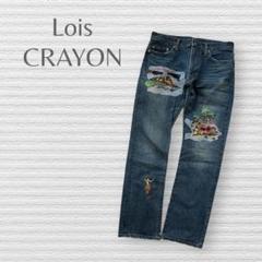 【ロイスクレヨン】加工デニム　アロハデザイン　ブルー系　ストレートジーンズ　M 楽天市場】Lois JEANS ロイス NQ44989 29in ジーンズ スペイン