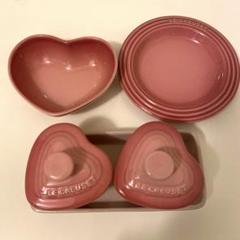 新品【廃盤】ルクルーゼ　トリプルハートディッシュ　ピンクエッセンス 新品【廃盤】ルクルーゼトリプルハートディッシュピンクエッセンス