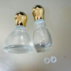 ドロッパーボトル 2個セット 透明ガラス 30ml+40ml プッシュ式