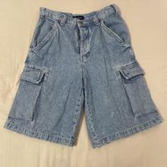90s' GUESS ハーフデニム　ショートパンツw38 bboy b系　Y2K GUESS ゲス USA製 Baggy Short バギーショーツ デニムハーフ