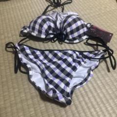 rienda フリル付きチェック柄セパレート水着 rienda フリル付きチェック柄セパレート水着