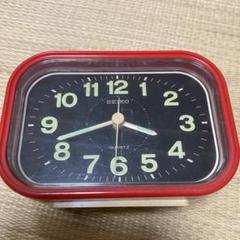 SEIKO クオーツ 置時計 赤　レトロ