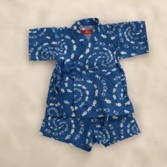 魚柄 ベビー甚平 綿100%